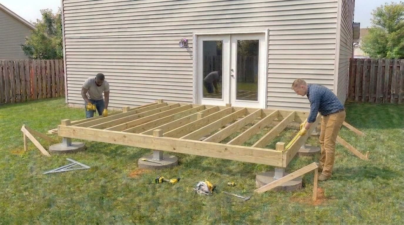 Install joists, project step 8